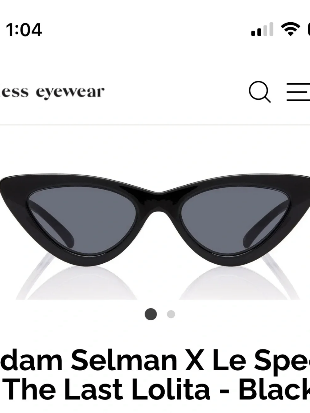 Authentic Skinny Le Specs x Adam Selman Black Cat Eye Sunglasses